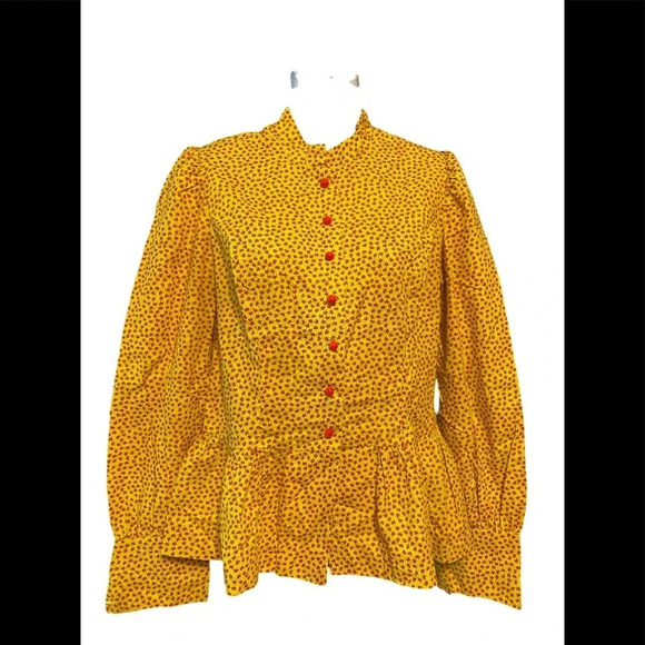 Vintage Button Down Novelty Heart Print Shirt - Picture 2 of 10